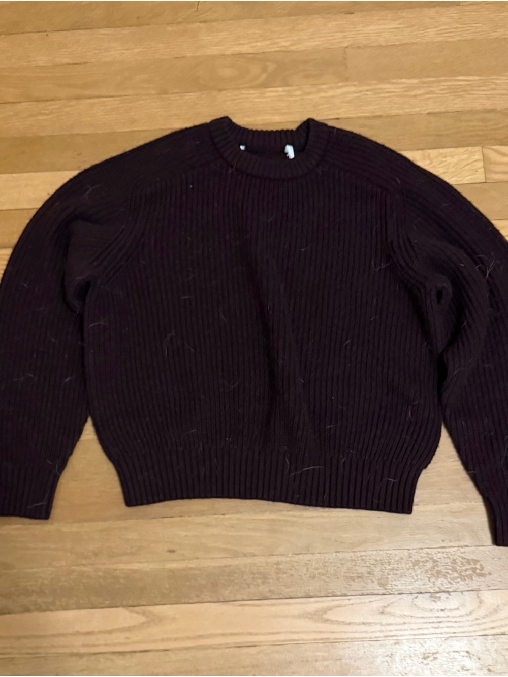 Uniqlo Men's Crewneck Ribbed Sweater - Dark Brown